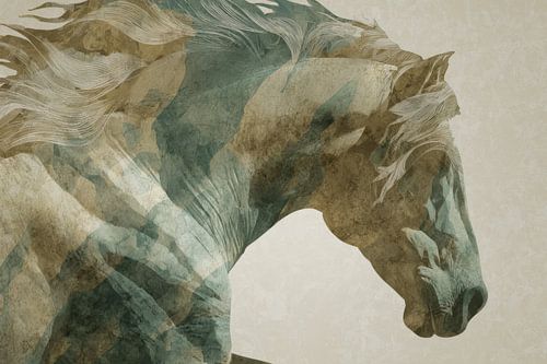 Horse Abstract Watercolour in Earthy Tones Portrait
