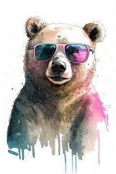 Bear in Shades van Poster Art Shop