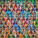 Tour de France: kleurrijk peloton in een grafisch patroon van Ruben van Gogh - smartphoneart thumbnail