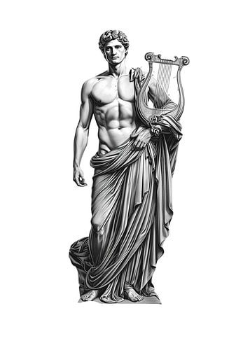 Apollo met lier: marmeren sculptuur