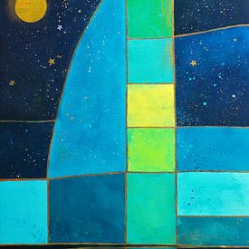 Golden starry night by Jutta Maria Pusl