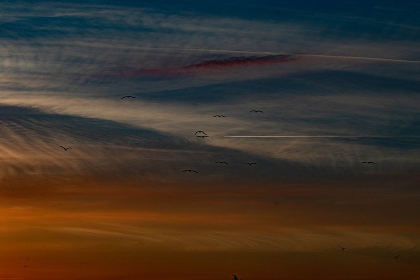 Abstraktes Bild eines farbigen Himmels von Anne Ponsen