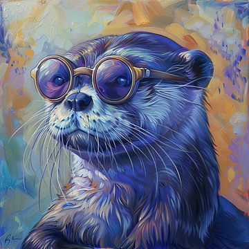 Hippe Otter | Whisker Philosopher van Blikvanger Schilderijen