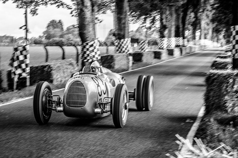 Auto Union Grand Prix Rennwagen Type C V16 driving at high speed by Sjoerd van der Wal Photography