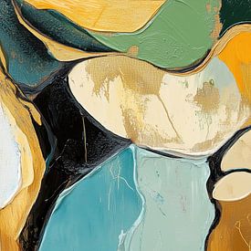 Abstract Beige | Organic Cream and Blue Shapes by Modern Collection