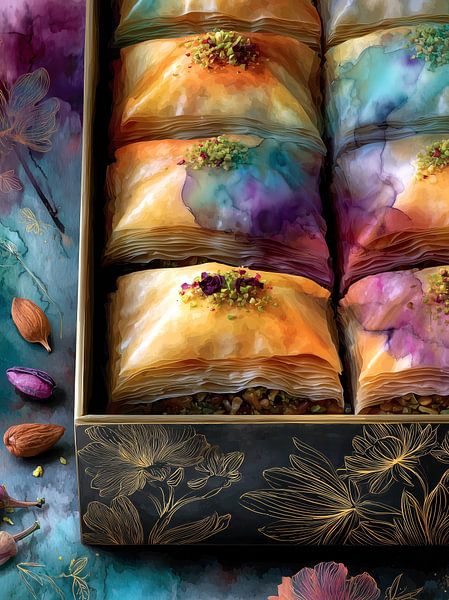 Baklawa süßer Kuchen Lebensmittelkunst von JBJart Justyna Jaszke