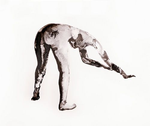 Tintenstudie Nr. 4 (gebückt)