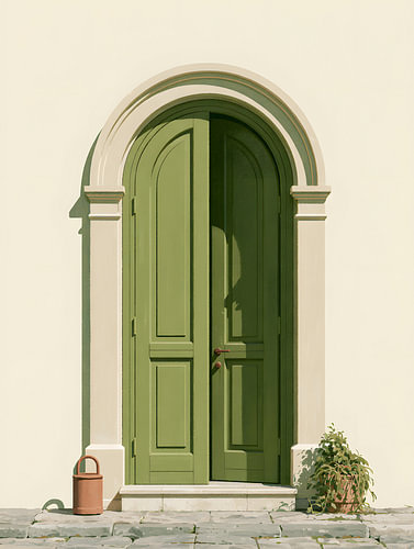 Mediterrane olijfgroene entree