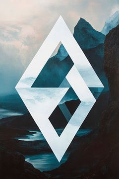 Geometrisch landschapsontwerp - Modern van Poster Art Shop