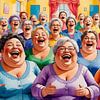 les femmes sociables chantent dans une chorale sur De gezellige Dames