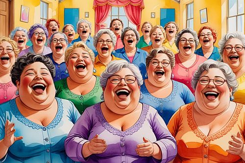 les femmes sociables chantent dans une chorale sur De gezellige Dames