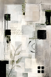 abstrakte Collage mit botanischen Spuren