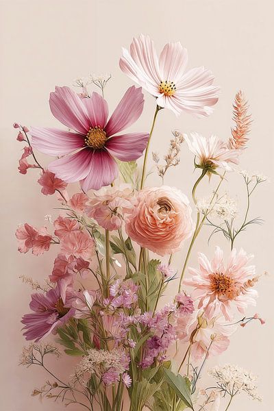 Bouquet Botanique dans différentes nuances de Rose n°2 par Studio BB