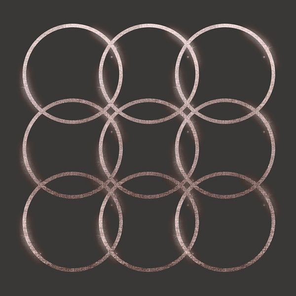 Golden balance art deco geometry by Mad Dog Art