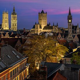 Ghent by night: a unique view of the skyline