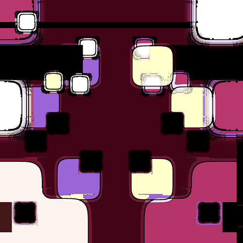 Wild geometric patterns in shades of red, purple and pale yellow 02