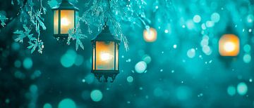 Winterse pracht van lichtjes van Poster Art Shop