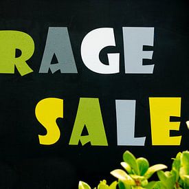 sign garage sale by Aan Kant