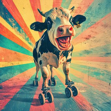 Gekke koe op skeelers van TheXclusive Art