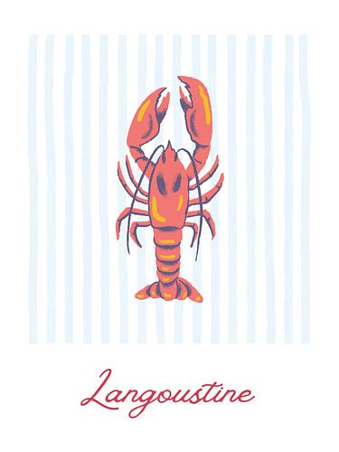 Illustration vibrante d'une langoustine sur Jolly and Dash