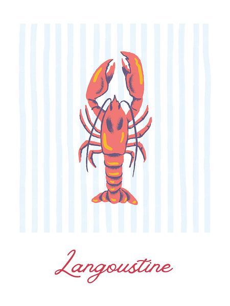 Lebendige Illustration einer Languste von Jolly and Dash