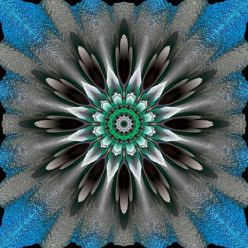 Groen/blauwe knalbloem