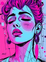 Buntes Gesicht Pop Art