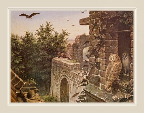 Schulschild M.A. Koekkoek - "Bei den Ruinen"