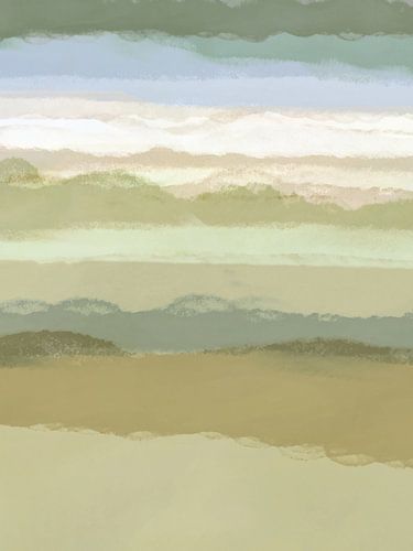 Strips 9 Minimal Groen Landschap Pastel Abstract