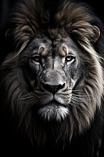 Tier Portrait in Schwarz-Weiß minimalistische Wildlife Art