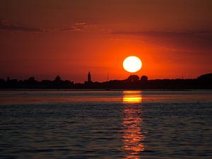 Sunset Grevelingen lake holland sur Bob de Bruin