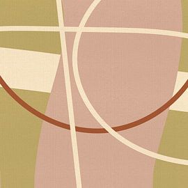 Abstract lines in beige, terra, white and pink IV by Dina Dankers