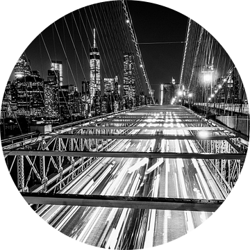Brooklyn Bridge, New York City (zwart-wit) van Sascha Kilmer