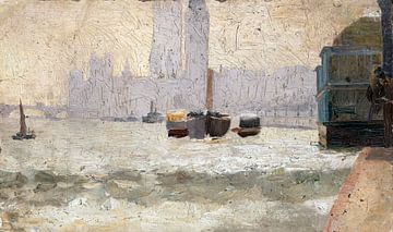 Tom Roberts, Mist, wal van de Theems - 1884 van Atelier Liesjes