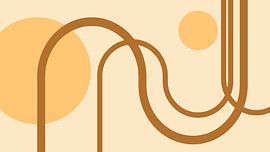 Mid-Century Bauhaus Bogen Geometrie in Gelb von Mad Dog Art