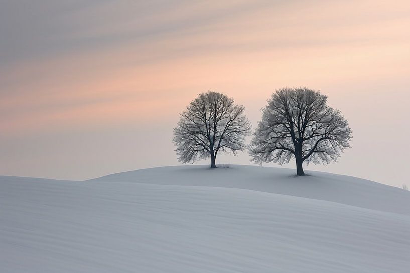 Sprookjesachtig landschap in de winter van fernlichtsicht