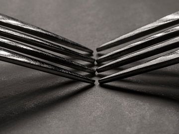2 forks black and white macro by Robin Jongerden