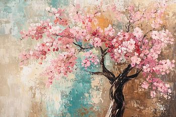 Blühende Kirschblüte in Pastellfarben