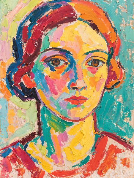 Mia - colourful expressionist portrait by Mad Dog Art