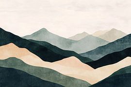 Serene bergen in aardetinten van Imperial Art House