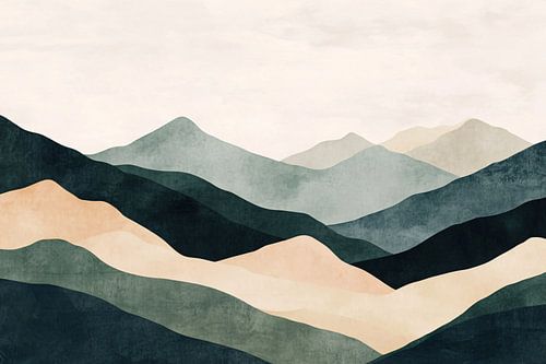 Serene bergen in aardetinten