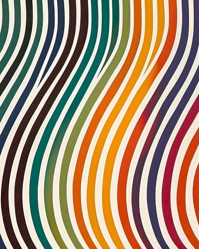 Kleurrijke Flow: Retro-Futuristische Abstractie