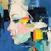 Portrait abstrait d'une femme sur Peintures accrocheuses