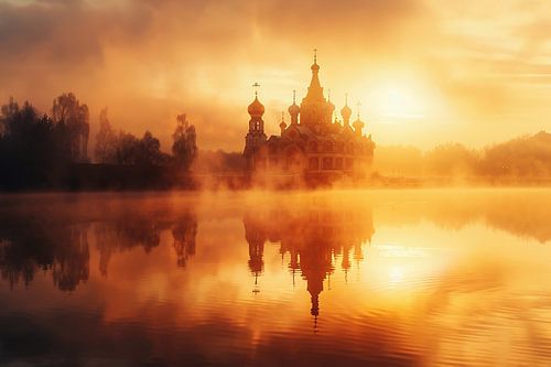 Light blesses church façade