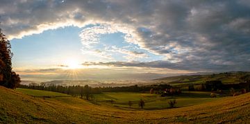 dramatic morning over the Allgäu foothills of the Alps by Leo Schindzielorz