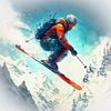 Skieur sauteur sur Digital Art Nederland