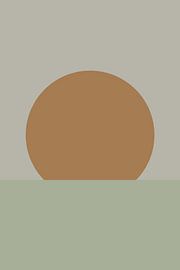 Minimalistische abstrakte Landschaft in neutralen Farben