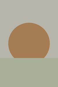 Minimalistisch abstract landschap in neutrale kleuren
