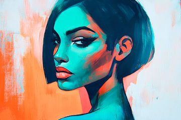 Een blik in de ziel - kleurenspel Portret van stilte - le van Poster Art Shop