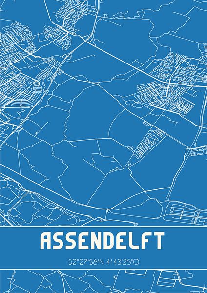 Blueprint | Map | Assendelft (North Holland) by Prints of Place
